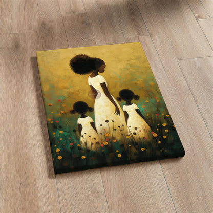 Motherhood Framed Canvas Art, Two daughters