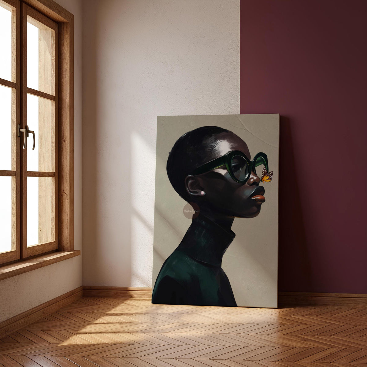 Black Woman Art Print Neutral Afrocentric Canvas Beige Luxury Art