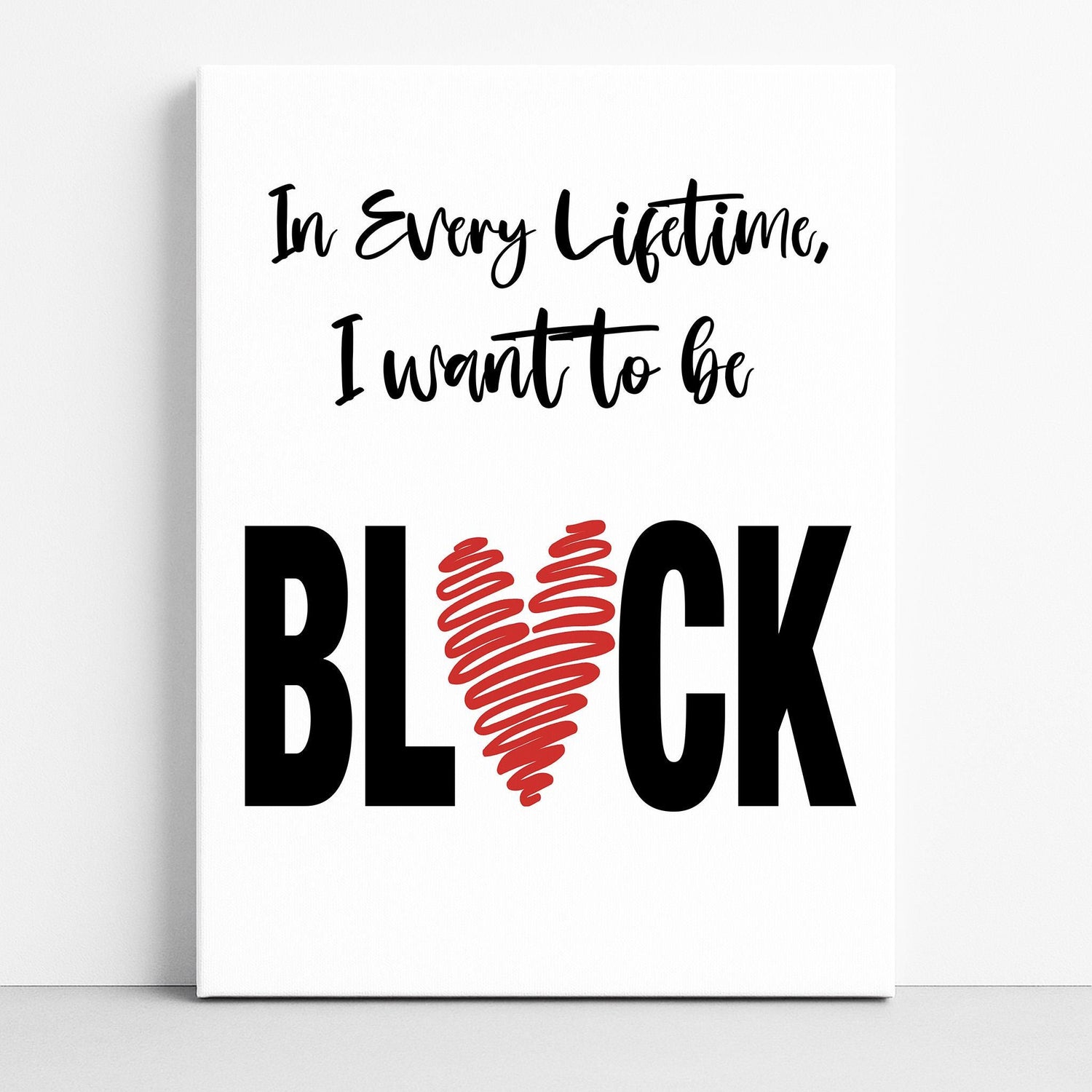 Minimalist Typography Print, Black and Proud