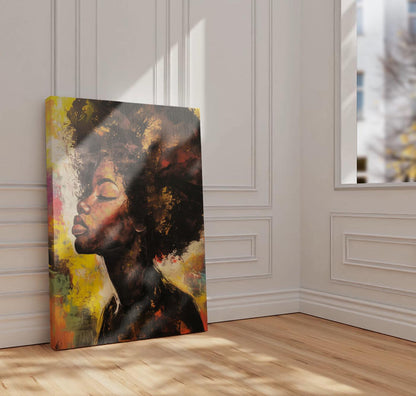 Afro Art Wall Print, Colorful Black Women Canvas, Black Woman Art, Modern Afrocentric Art, African Wall Decor, Boho Art, Abstract Woman Art