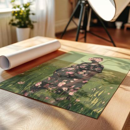 Black Pregnancy Wall Art: Colorful Motherhood, Pink and Green