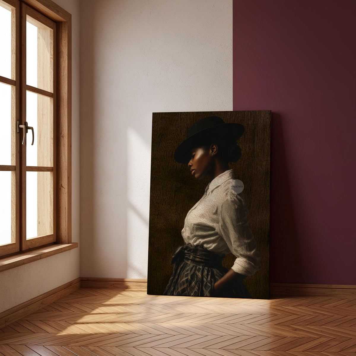 African American Woman Wall Art: Harlem Renaissance Style Canvas Print