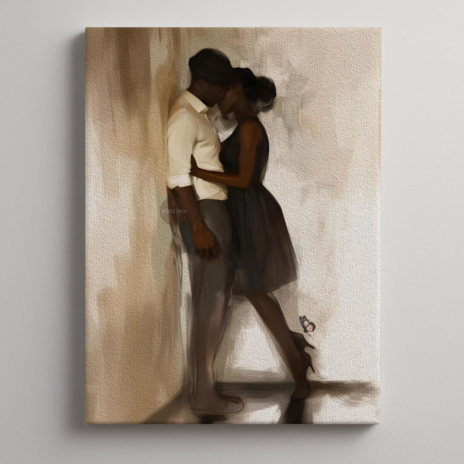 Black Love Art Print, African American Couple, Valentine&