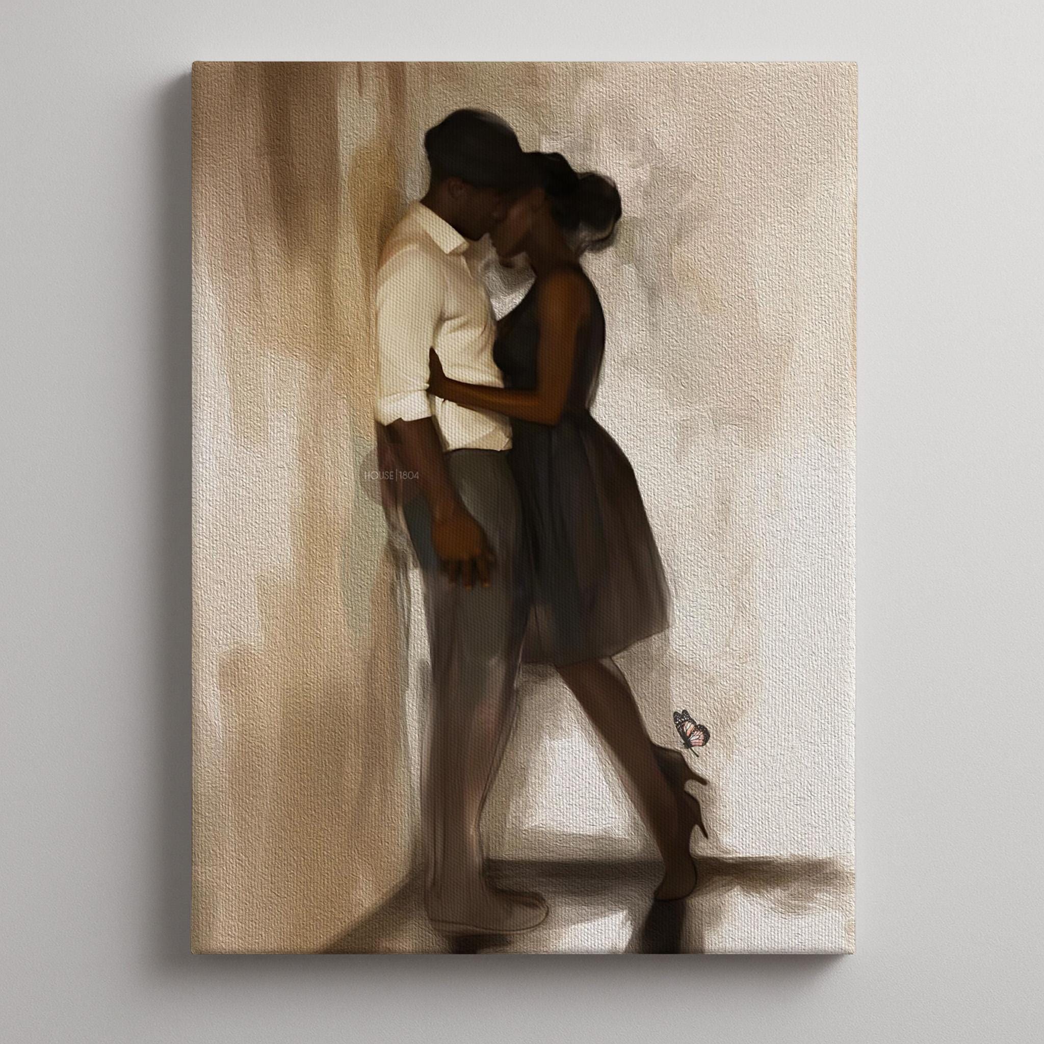 Black Love Art Print, African American Couple, Valentine&