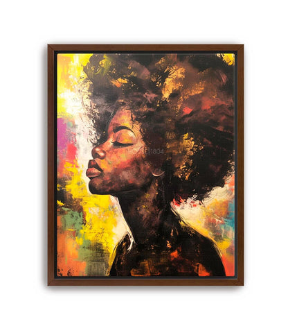 Afro Art Wall Print, Colorful Black Women Canvas, Black Woman Art, Modern Afrocentric Art, African Wall Decor, Boho Art, Abstract Woman Art