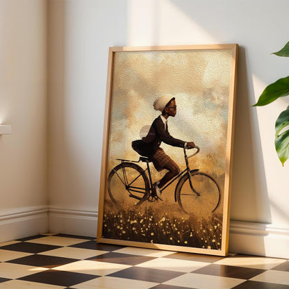 Black Boy Whimsical Framed Canvas Art