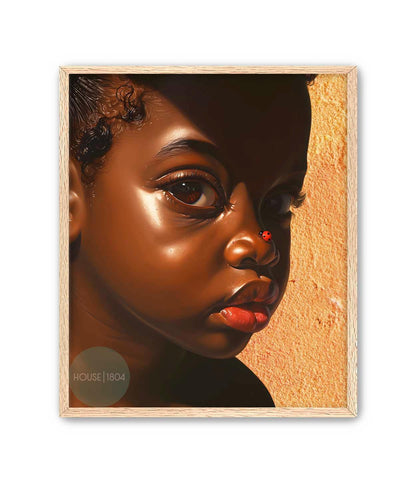 Black Girl Canvas Wall Art Prints, Little Black Girl Wall, Black Baby Girl Nursery, Black Girl Portrait, Black Child Poster, House of 1804