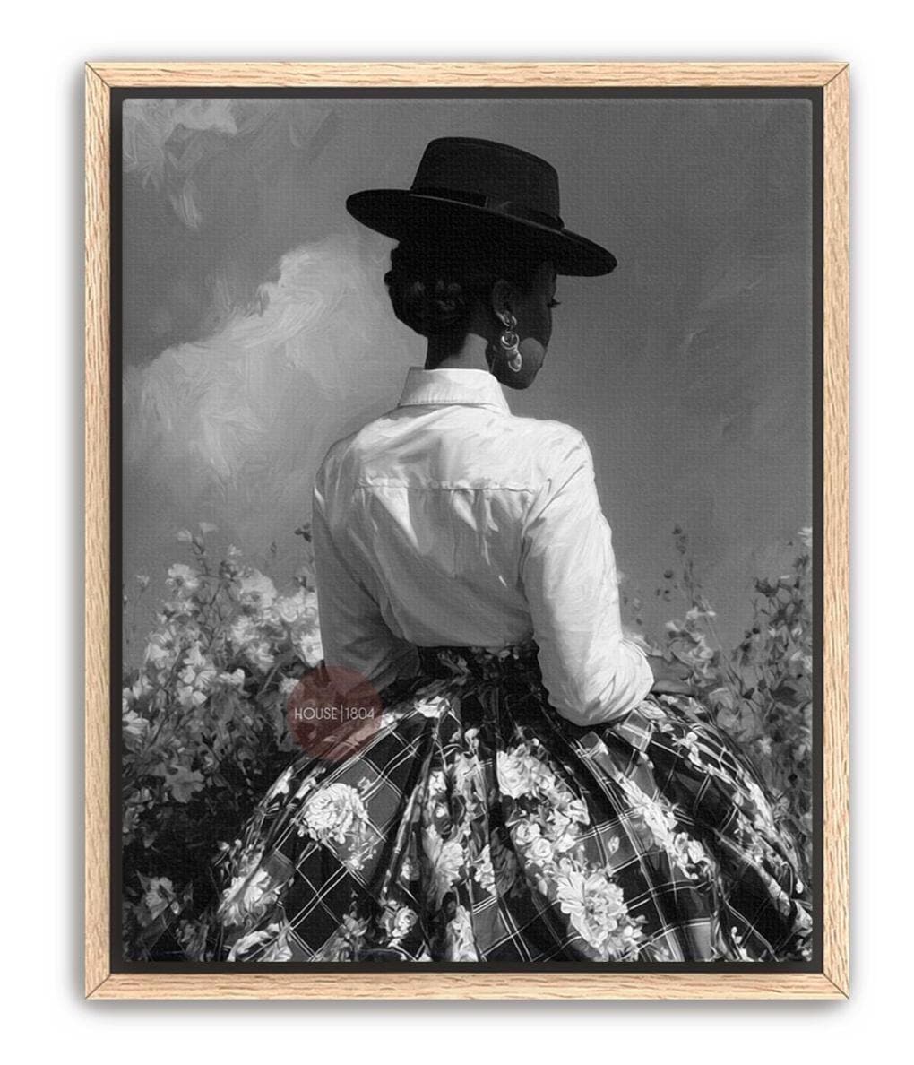 Black and White Harlem Renaissance Art Print: Victorian Afrocentric Artwork