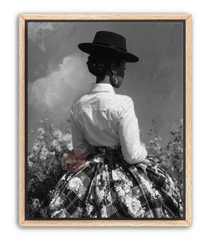 Black and White Harlem Renaissance Art Print: Victorian Afrocentric Artwork