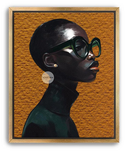 Black Woman Wall Art – Melanin Canvas Print | Bold Yellow Color Decor