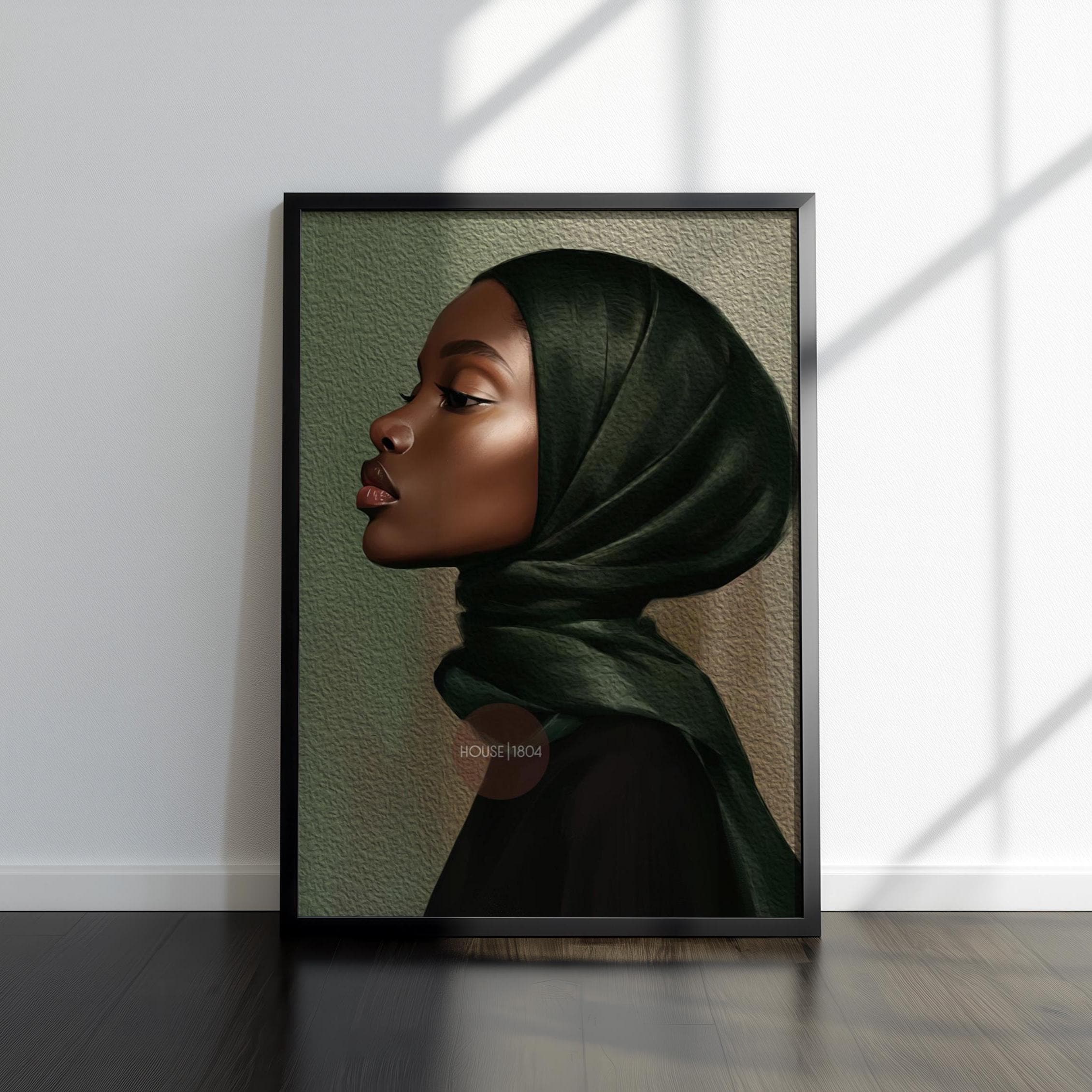 Muslim Black Woman Canvas Art Modern