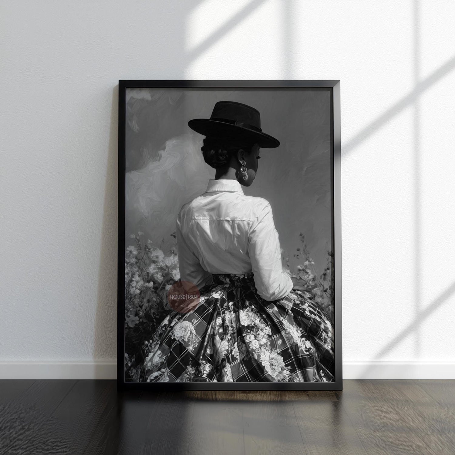 Black and White Harlem Renaissance Art Print: Victorian Afrocentric Artwork