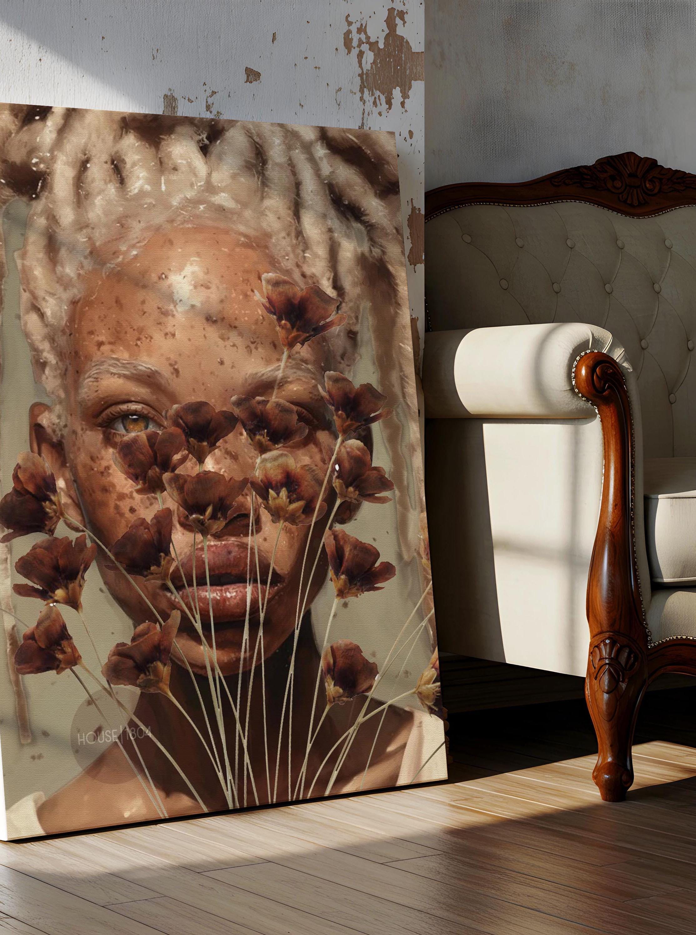 Black Woman Locs Artwork: Modern African American Print