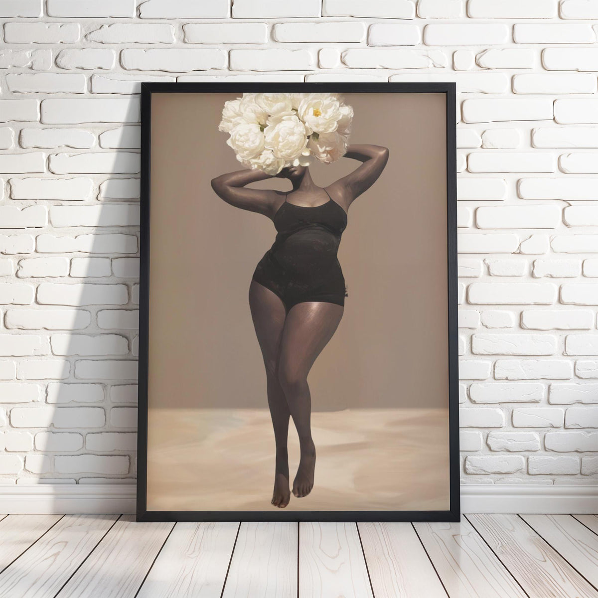 Body Positivity Wall Art, Black Curvy Woman Canvas Print | Framed or Unframed