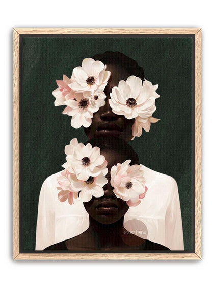 Black Mother and Daughter Canvas Wall Art: Motherhood, African American Family