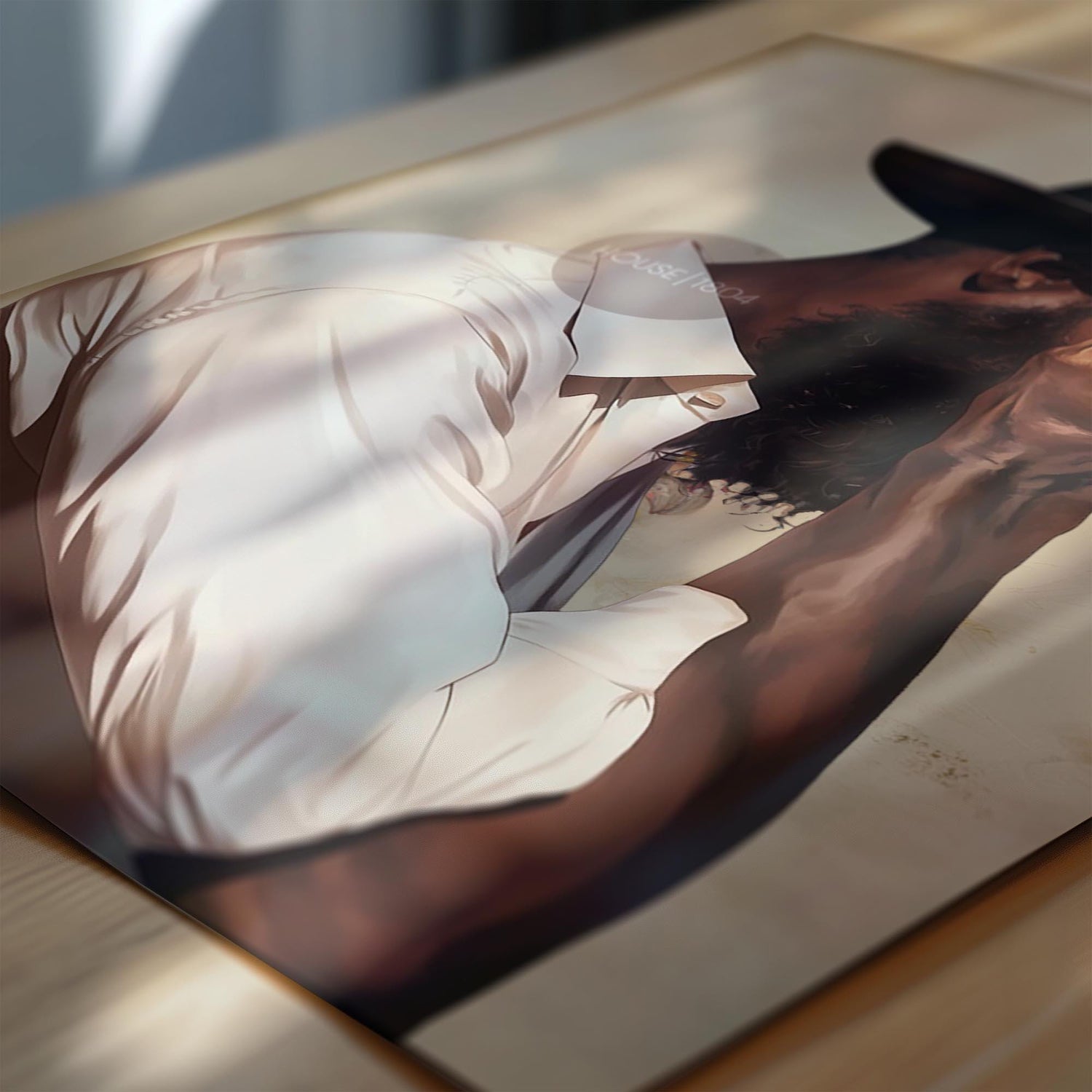 Black Man Portrait Art: Harlem Renaissance Art Print, Beige Background