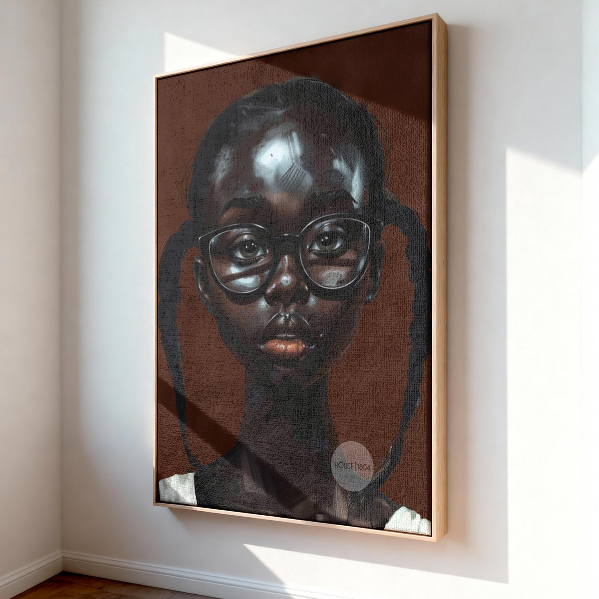 Little Black Girl Wall Art Framed: Afrocentric, African American Children Canvas Print