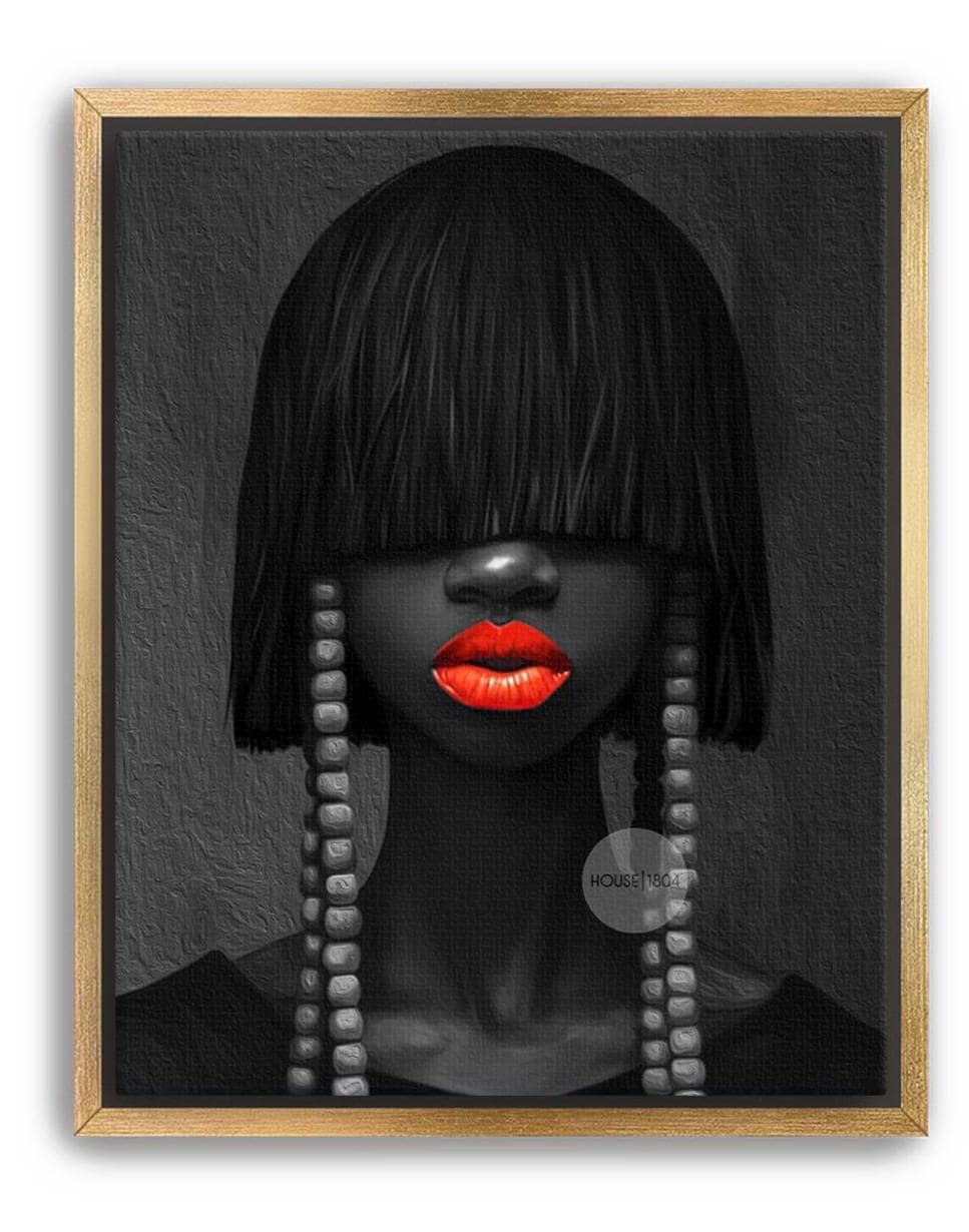Black and White Afrocentric Woman Canvas Art