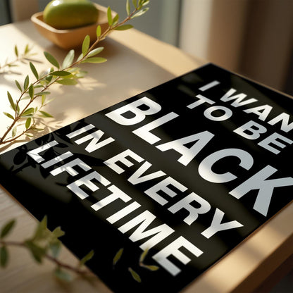 Minimalist Typography Print, Black and Proud