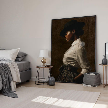 African American Woman Wall Art: Harlem Renaissance Style Canvas Print