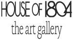 Logo of 'House of 1804 the art gallery' with stylized text on a white background