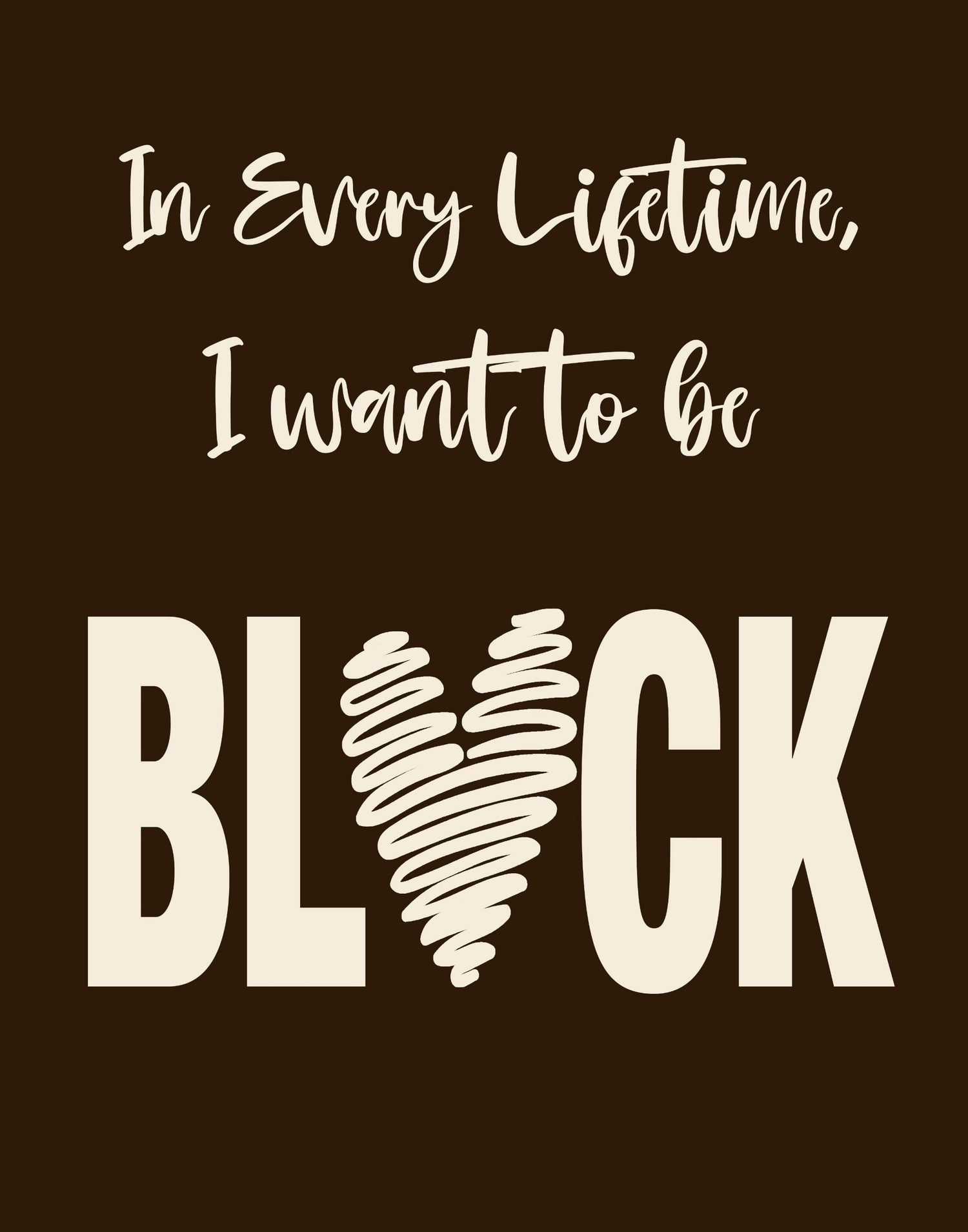 Minimalist Typography Print, Black and Proud