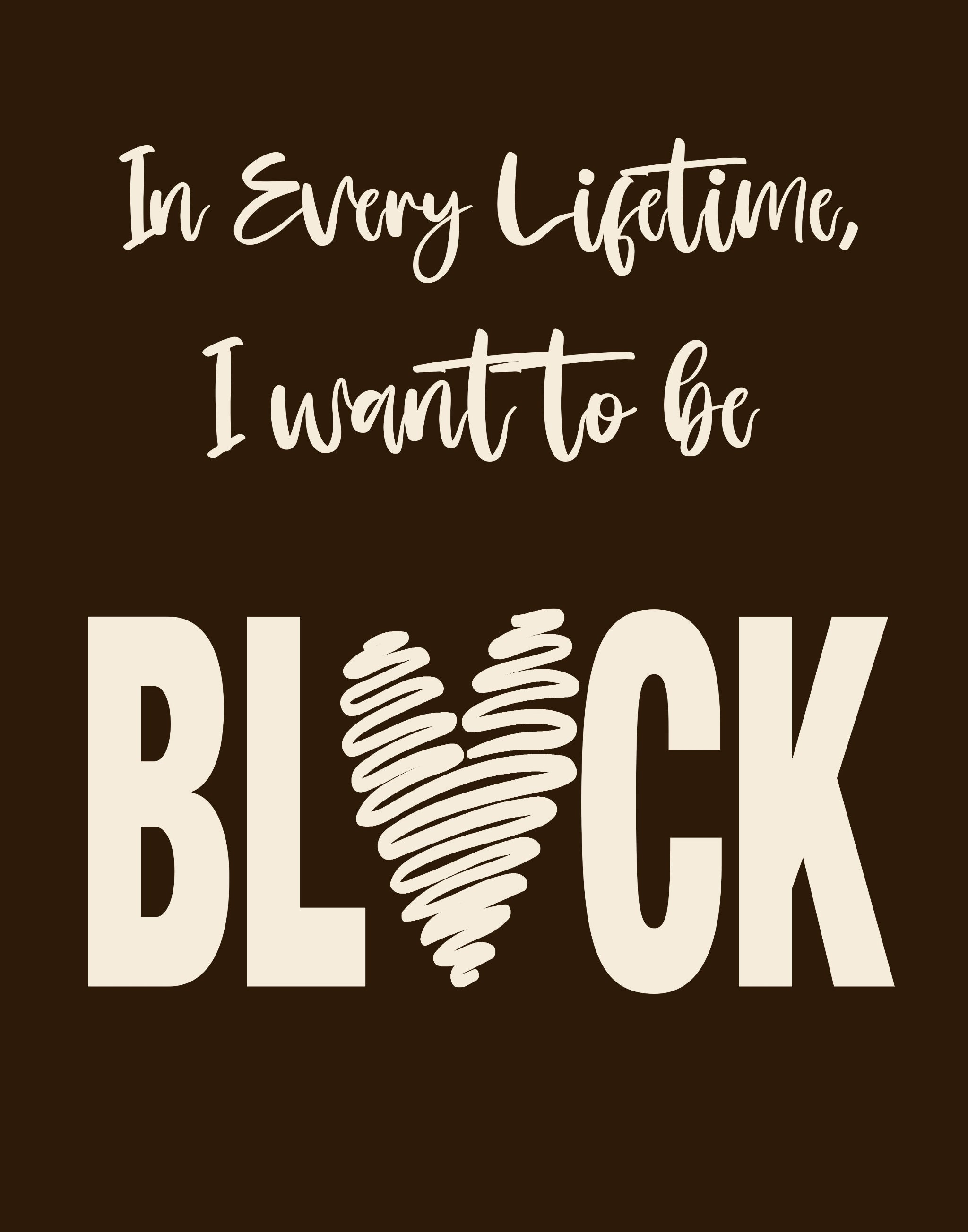 Minimalist Typography Print, Black and Proud