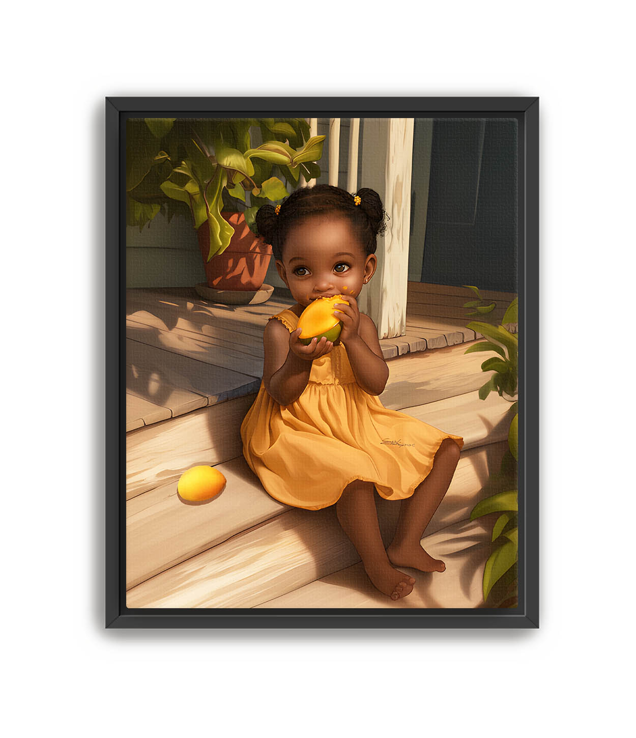 Baby Girl Mango Caribbean Art Print