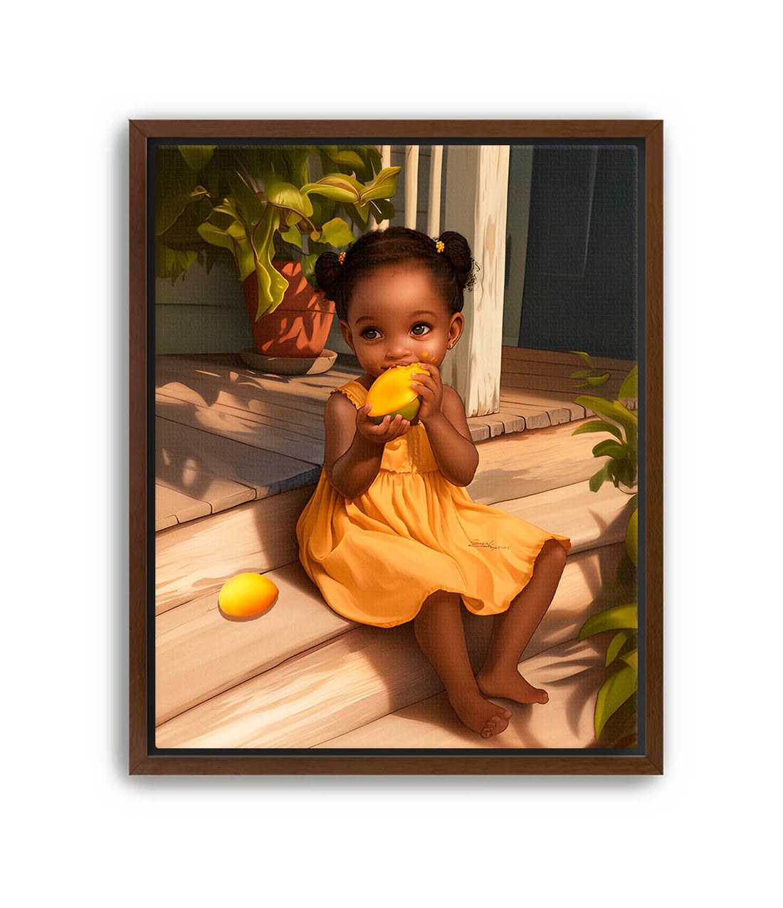Baby Girl Mango Caribbean Art Print