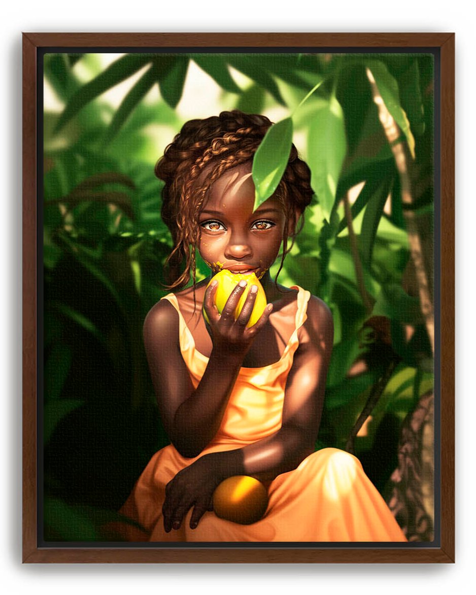 Black Girl Mango World Caribbean Art Print