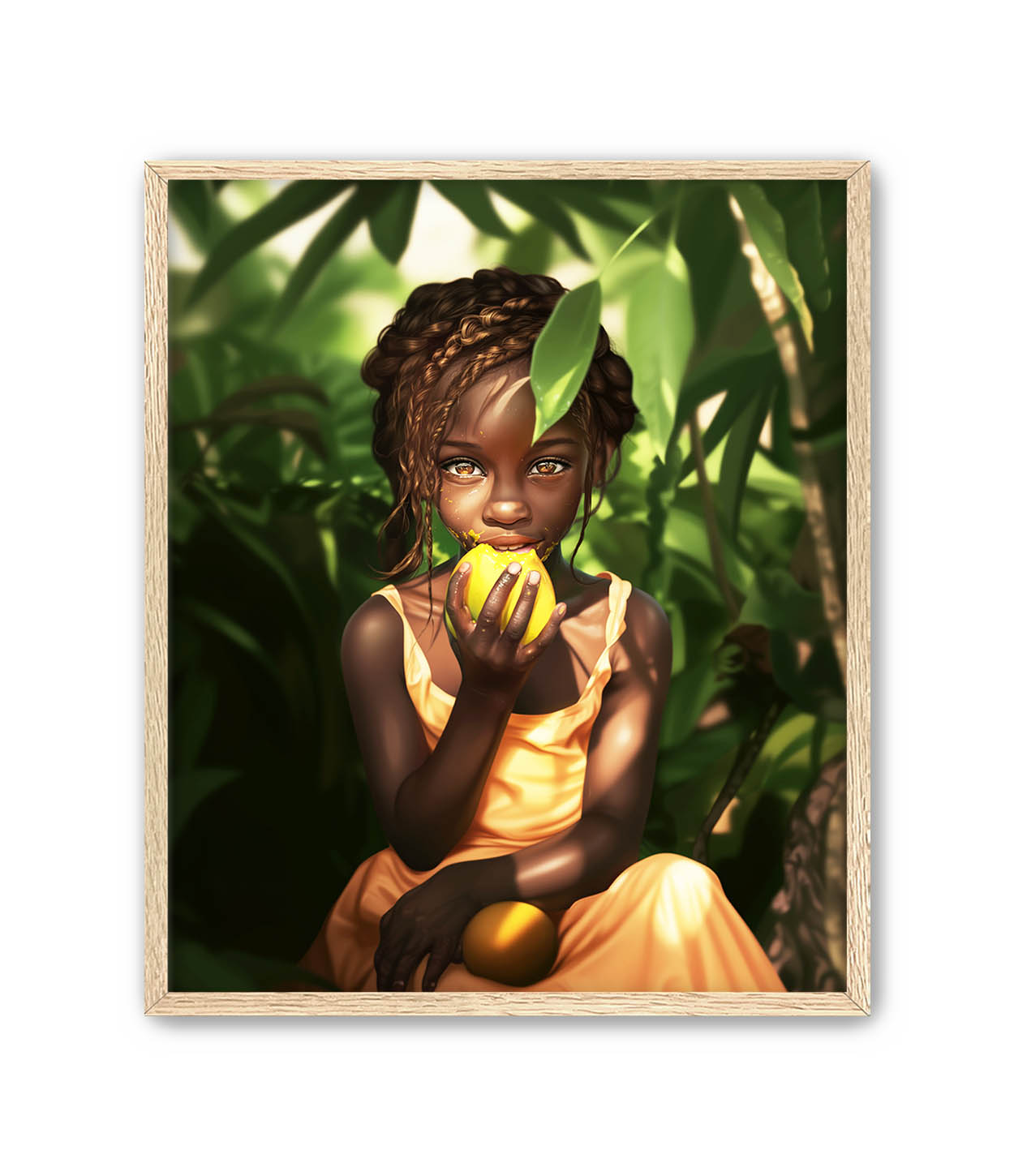 Black Girl Mango World Caribbean Art Print