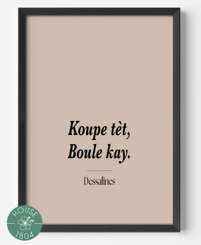 Koupe Tet Boule Kay Modern Art Print