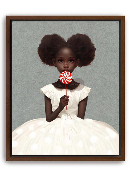 Black Kids Wall Art, Cute Black Girl Nursery Art, Black Toddler Room Art