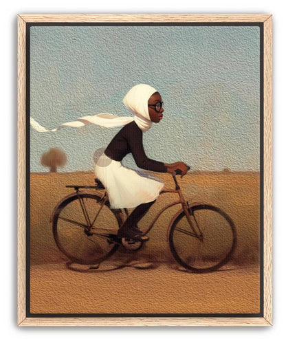 Whimsical Black Girl Framed Canvas Art