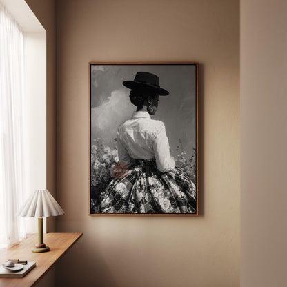 Black and White Harlem Renaissance Art Print: Victorian Afrocentric Artwork