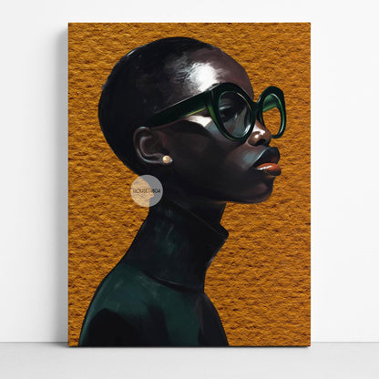 Black Woman Wall Art – Melanin Canvas Print | Bold Yellow Color Decor