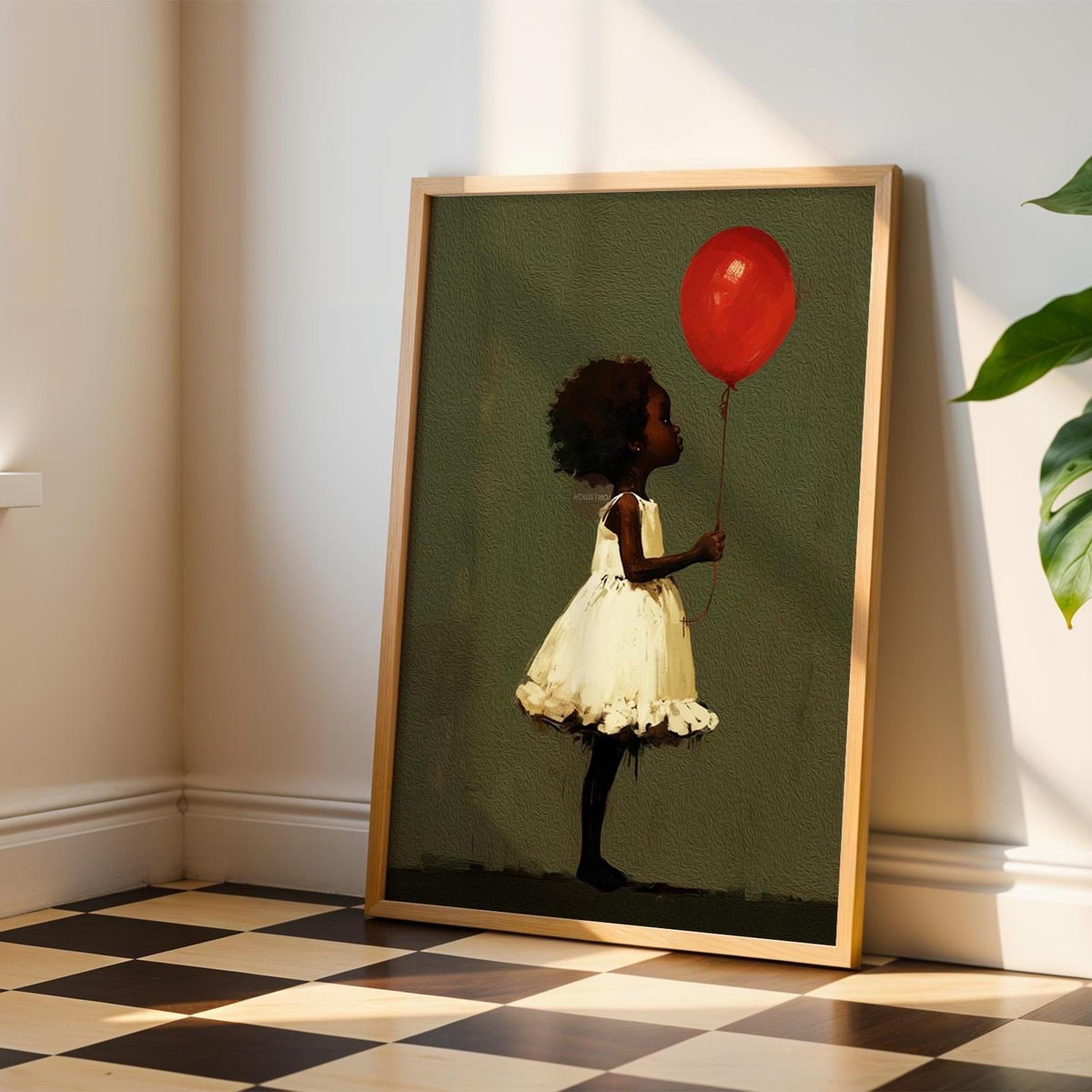 Black Girl Art, Whimsical Balloon Print | Paper Or Canvas, Nursery Wall Decor - Multiple Sizes