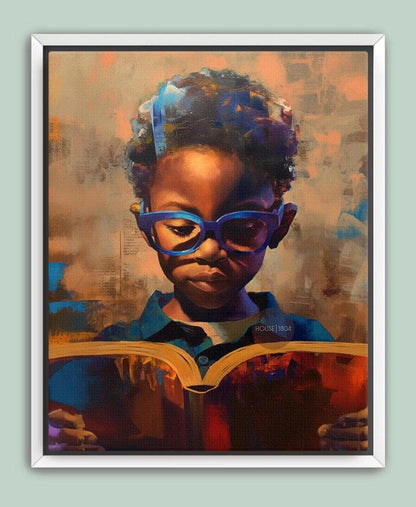 Black Boy Reading Art, Black Boy Joy Reading Poster, Black Boy Nursery Canvas Print, Black Boy Artwork, Black Kid Art