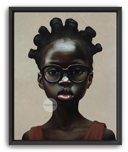 a young woman with braided hair and glasses, wearing a red top.