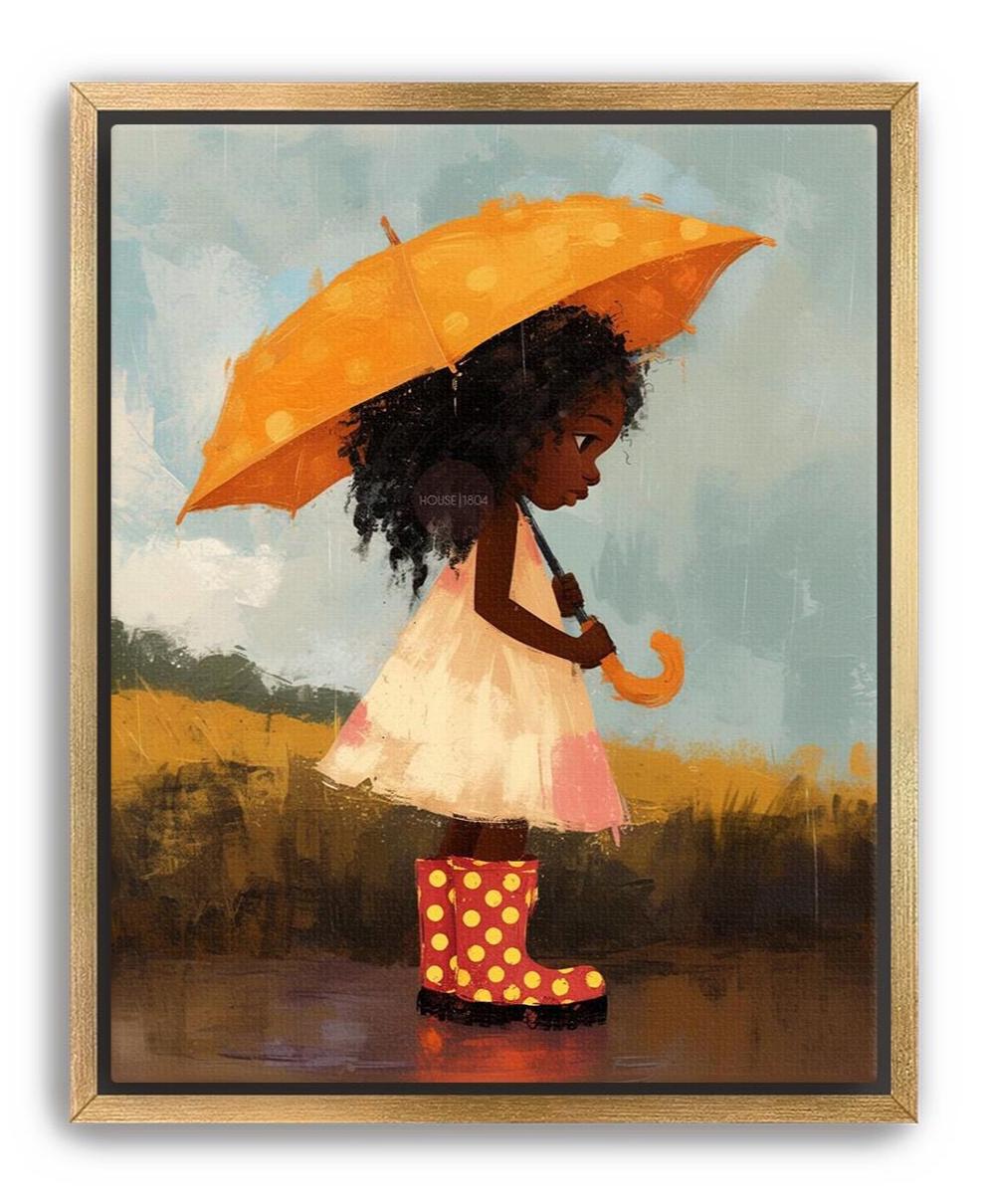 Little Black Girl Art Print, Nursery Decor, Moody Kid&