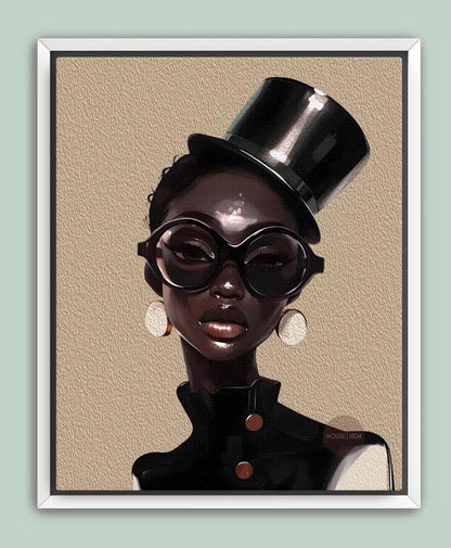 Abstract African American Fashion Artwork, Black Woman Fine Art
