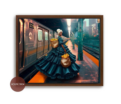 Karabela Dress Art, Haitian Fashion Art, Haitian In The City, Karabela Art, Caribbean Art, Bohemian Art Prints, Modern Haitian Art Prints