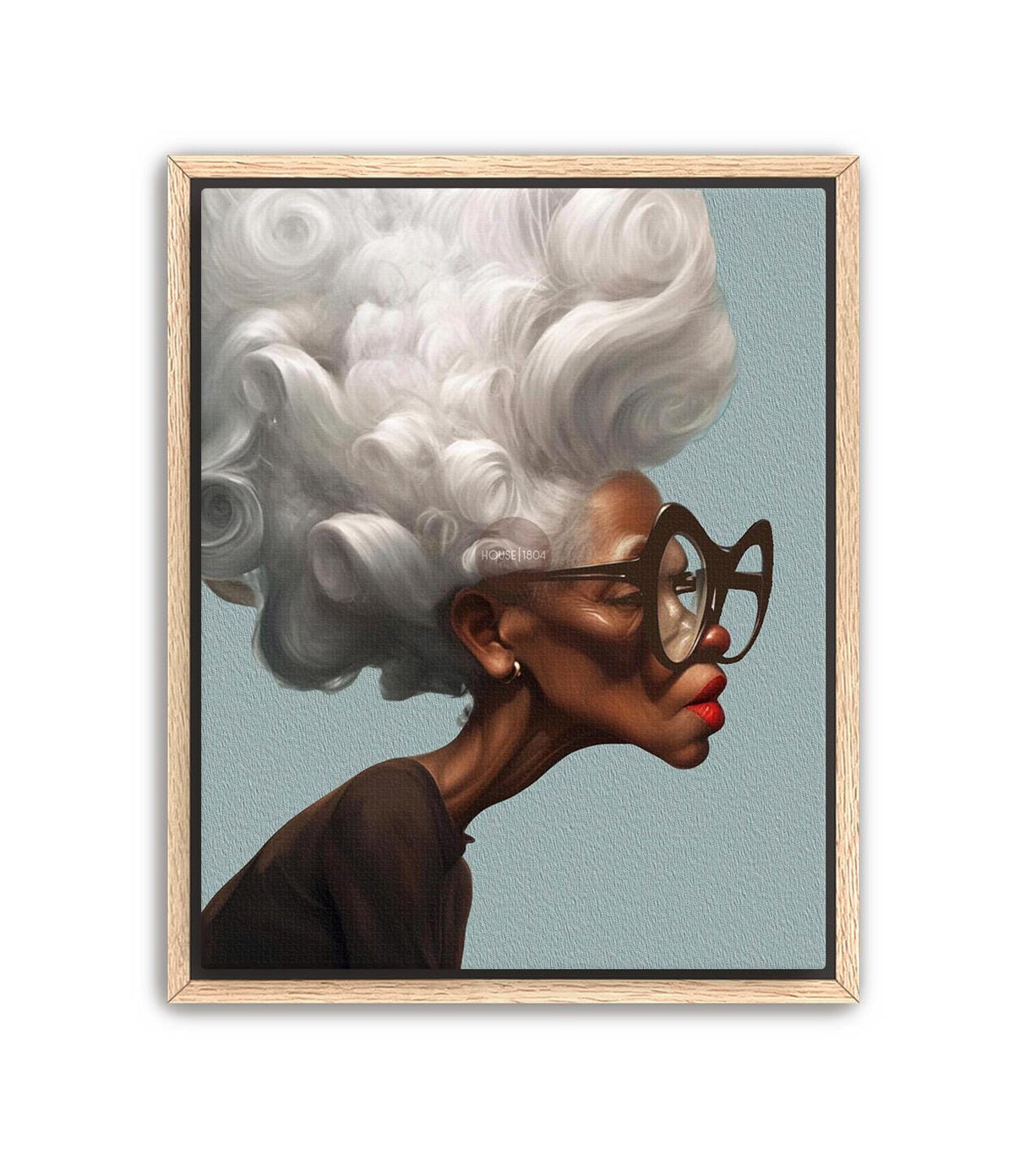 Afrocentric Wall Art Quirky Retro Grandma Portrait Canvas | Framed or Unframed