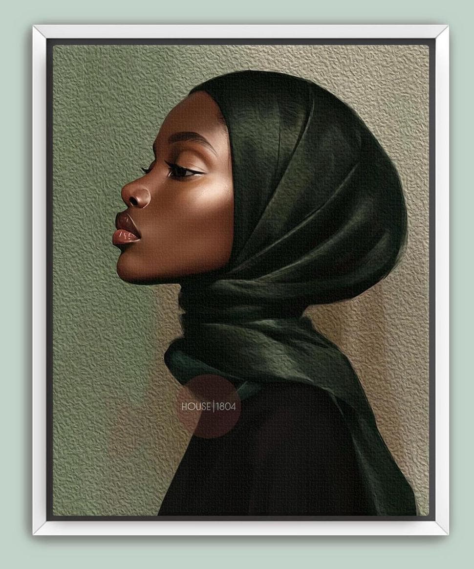 Muslim Black Woman Canvas Art Modern