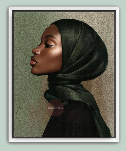 Muslim Black Woman Canvas Art Modern