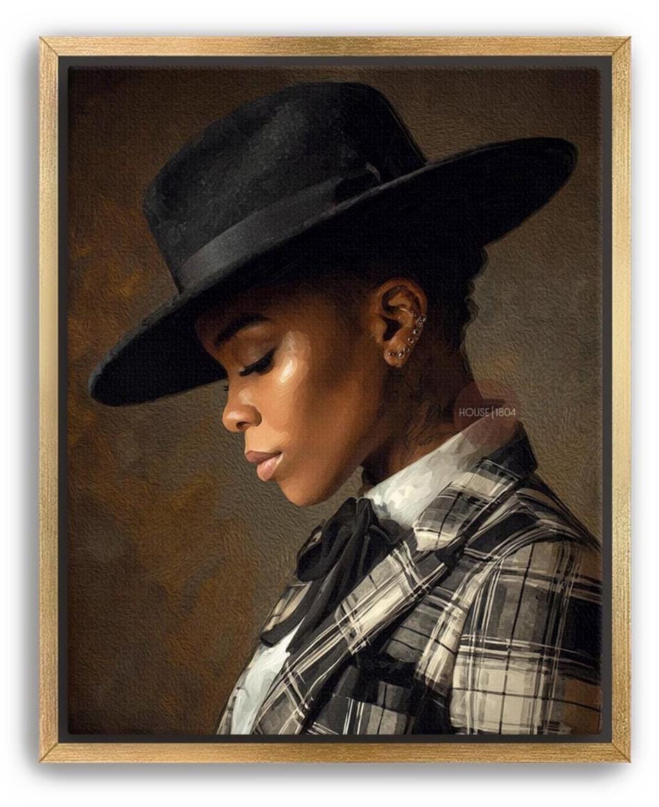 Black Woman Dandy Art - Afrocentric Wall Art | Vibrant Bohemian Dandy Artwork Canvas