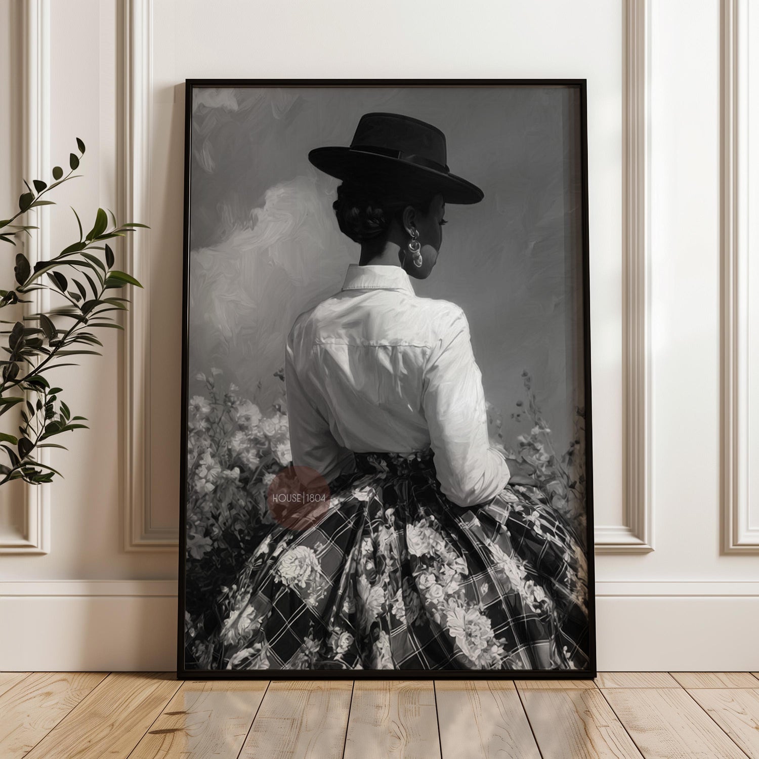 Black and White Harlem Renaissance Art Print: Victorian Afrocentric Artwork