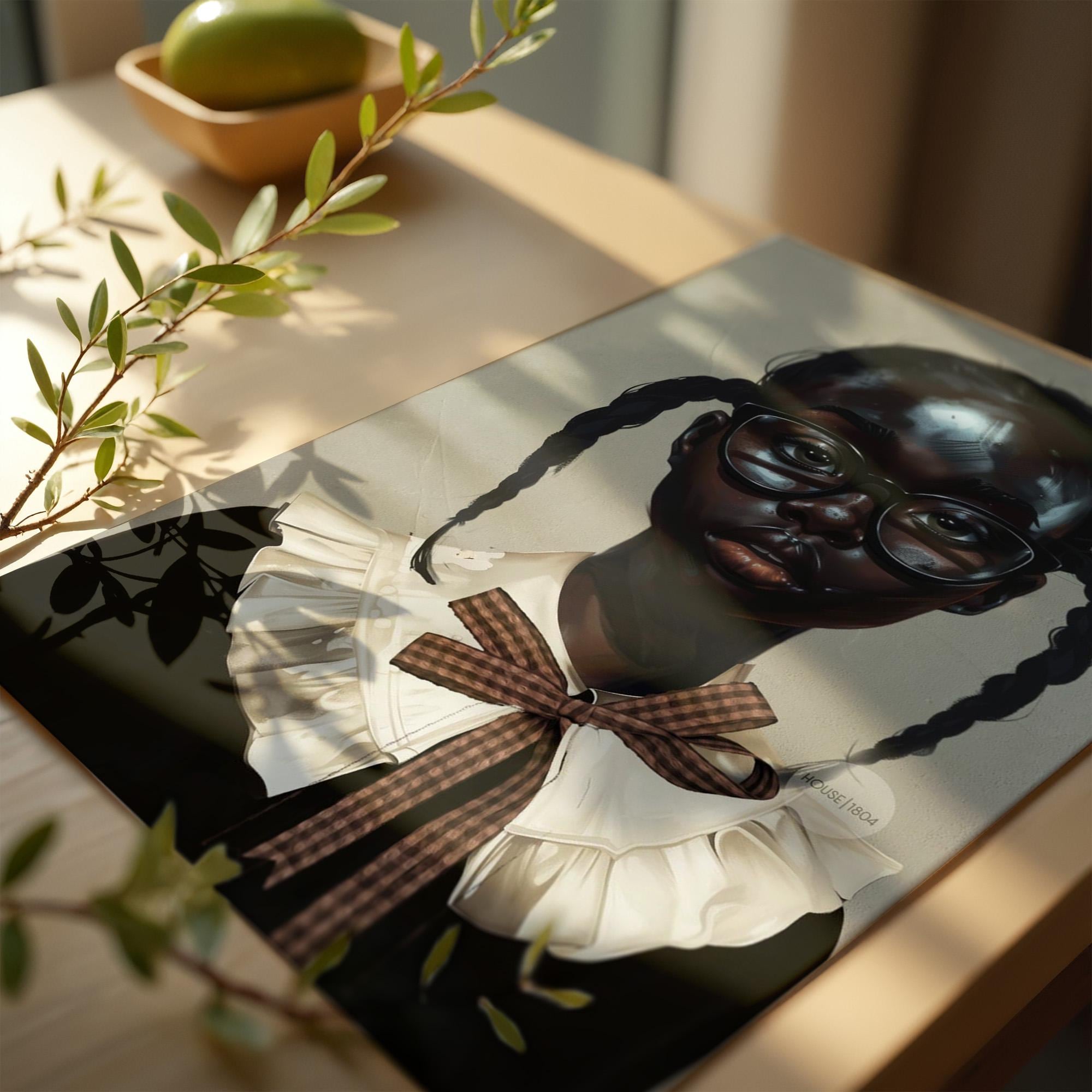 Black Girl Art Print | School Girl Framed Canvas Wall Art