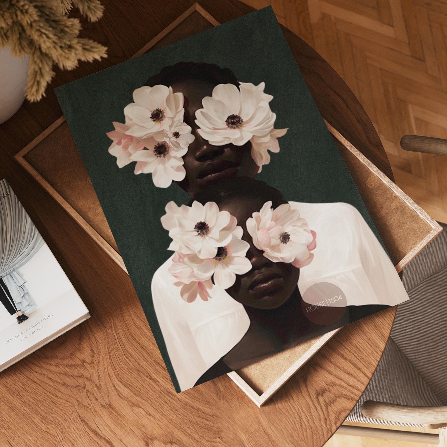 Black Mother and Daughter Canvas Wall Art: Motherhood, African American Family