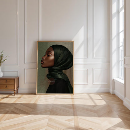 Muslim Black Woman Canvas Art Modern